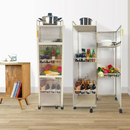 [Llevá 2 Pagá 1] Armario Organizador Articulado de 4 Niveles Hecho en Acero Inoxidable con Rueditas