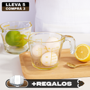 [Llevá 5 Pagá 3] Jarra Medidora de Vidrio Multiuso SmartGlass con Filtro (¡Diseño Premium y Súper Funcional!) + 5 Vasos Aruba